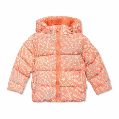 Stella McCartney Kids Βρεφικό Ροζ Μπουφάν Puffer με Αστεράκια