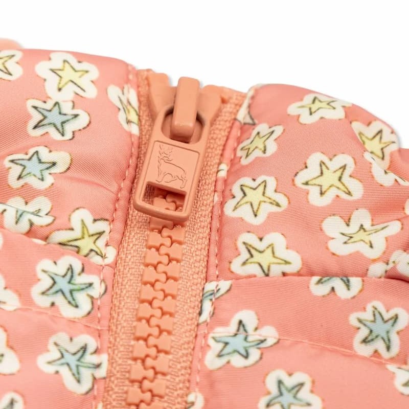 Stella McCartney Kids Βρεφικό Ροζ Μπουφάν Puffer με Αστεράκια