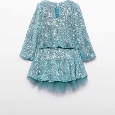 Abel & Lula Light Blue Sequin Set