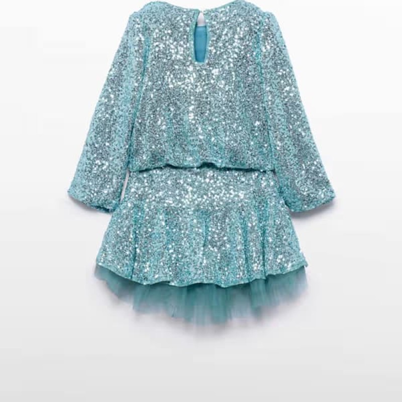 Abel & Lula Light Blue Sequin Set