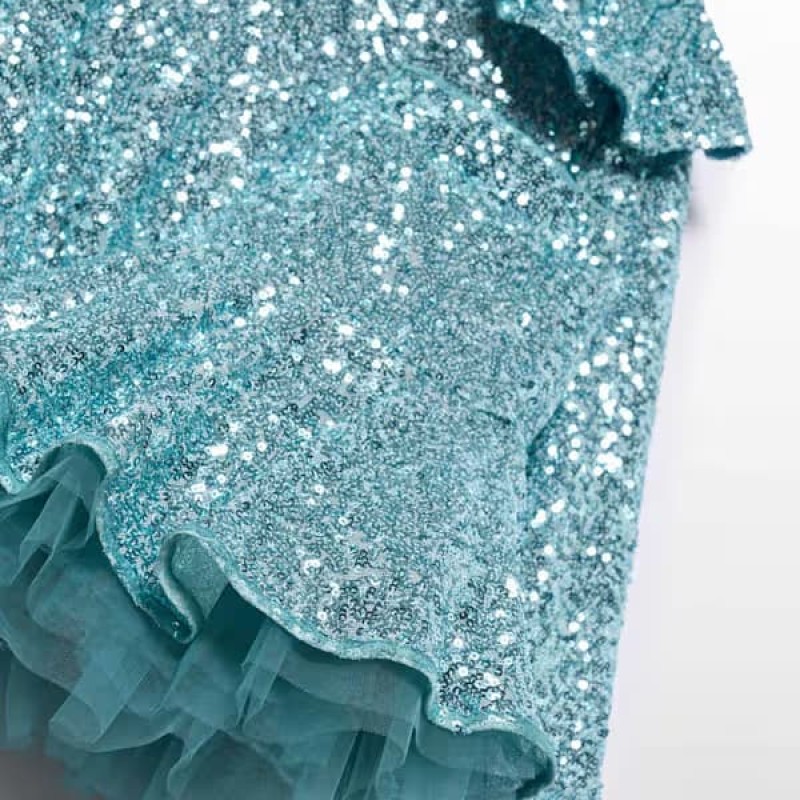 Abel & Lula Light Blue Sequin Set