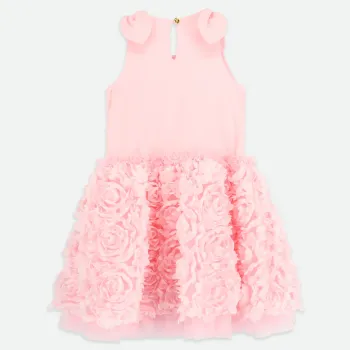 Angel Face Lauren Drop Waist 3D Flower Dress Fairy Pink