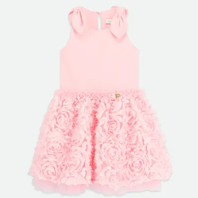 Angel Face Lauren Drop Waist 3D Flower Dress Fairy Pink