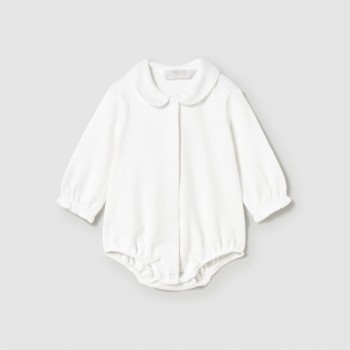 Mayoral Βρεφικό Κοριτσίστικο Λευκό Κορμάκι με Γιακά