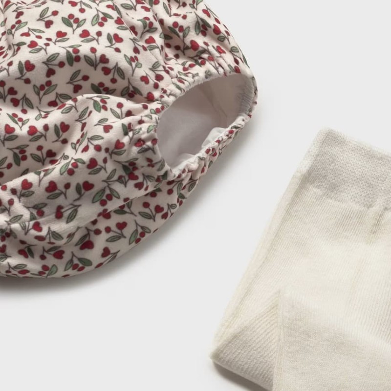 Mayoral Βρεφικό Κόκκινο Σετ 3 Τεμαχίων με Στάμπα Κερασιών