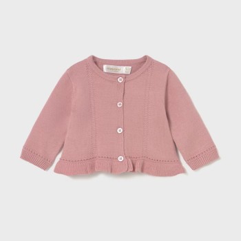 Mayoral Βρεφικό Ροζ Σετ με Τούλινη Φούστα και Πλεκτή Ζακέτα