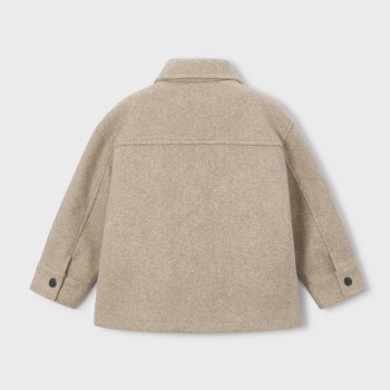 Mayoral Boys' Light Beige Short Coat with Buttons