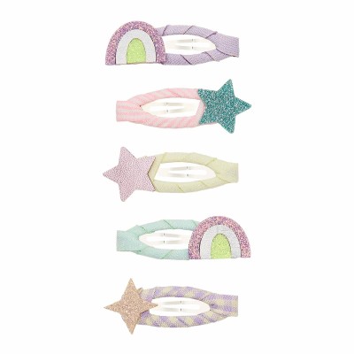 Mimi & Lula Παιδικά Κλιπ Μαλλιών Rainbow & Star Mini Clic Clacs (Σετ 5 Τεμαχίων)