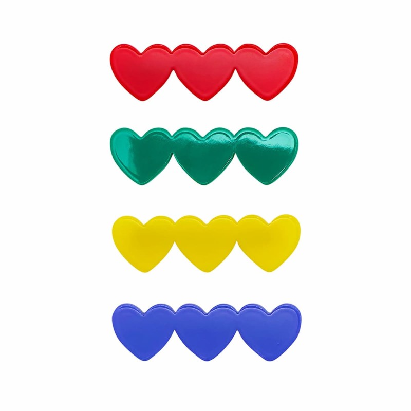 Mimi & Lula Παιδικά Πολύχρωμα Κλιπ Μαλλιών Heart Acetate (Σετ 4 Τεμαχίων)