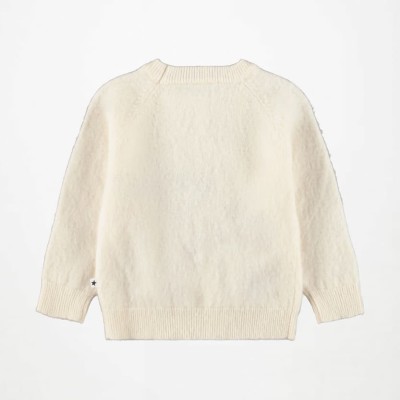 Molo Baby Cream Wool Knitted Jumper with Animal Motifs