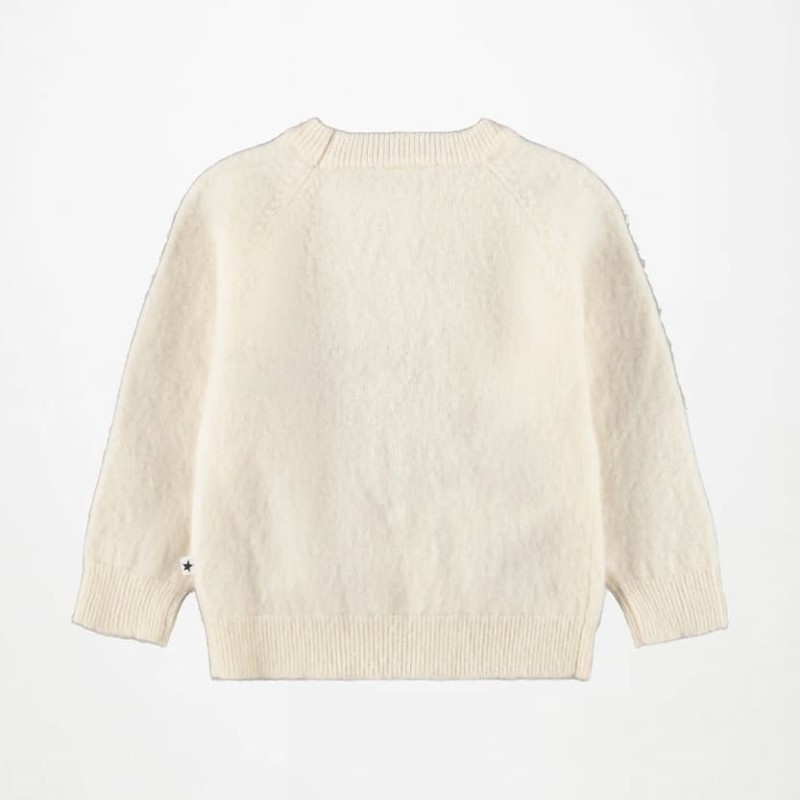Molo Baby Cream Wool Knitted Jumper with Animal Motifs
