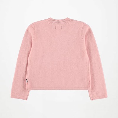 Molo Girls' Pink Wool Cardigan with Buttons