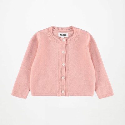 Molo Baby Girls' Pink Wool Cardigan with Buttons