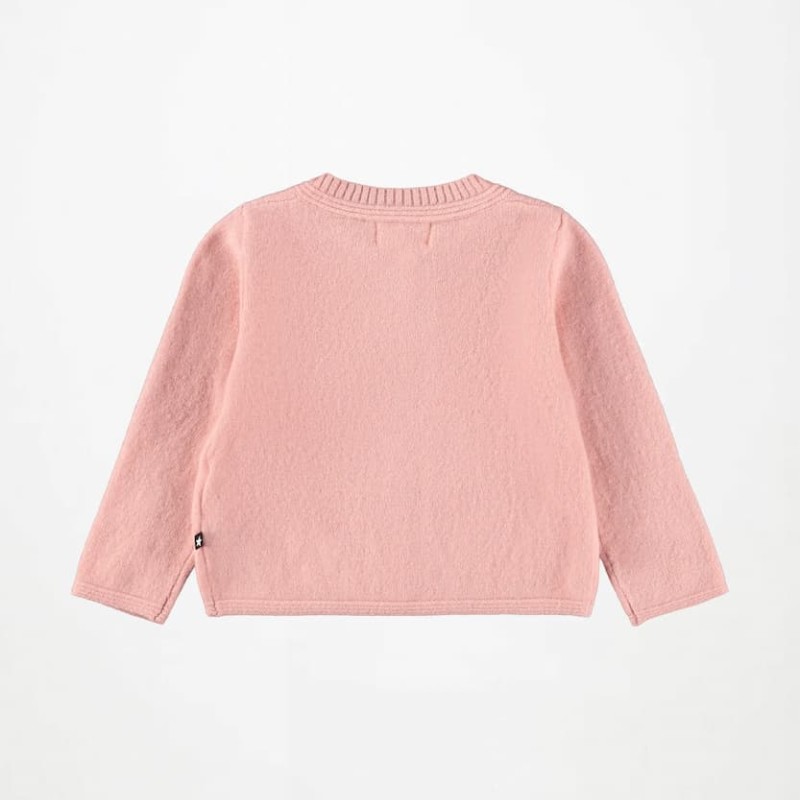 Molo Baby Girls' Pink Wool Cardigan with Buttons
