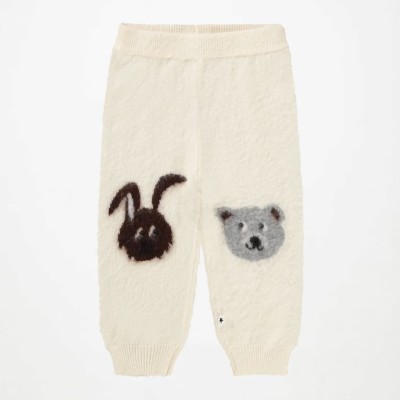 Molo Baby Off-White Wool Trousers with Animal Details