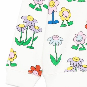 Stella McCartney Kids White Girls’ Sweatshirt with Floral Print Stella McCartney Kids White Girls’ Sweatshirt with Floral Print
