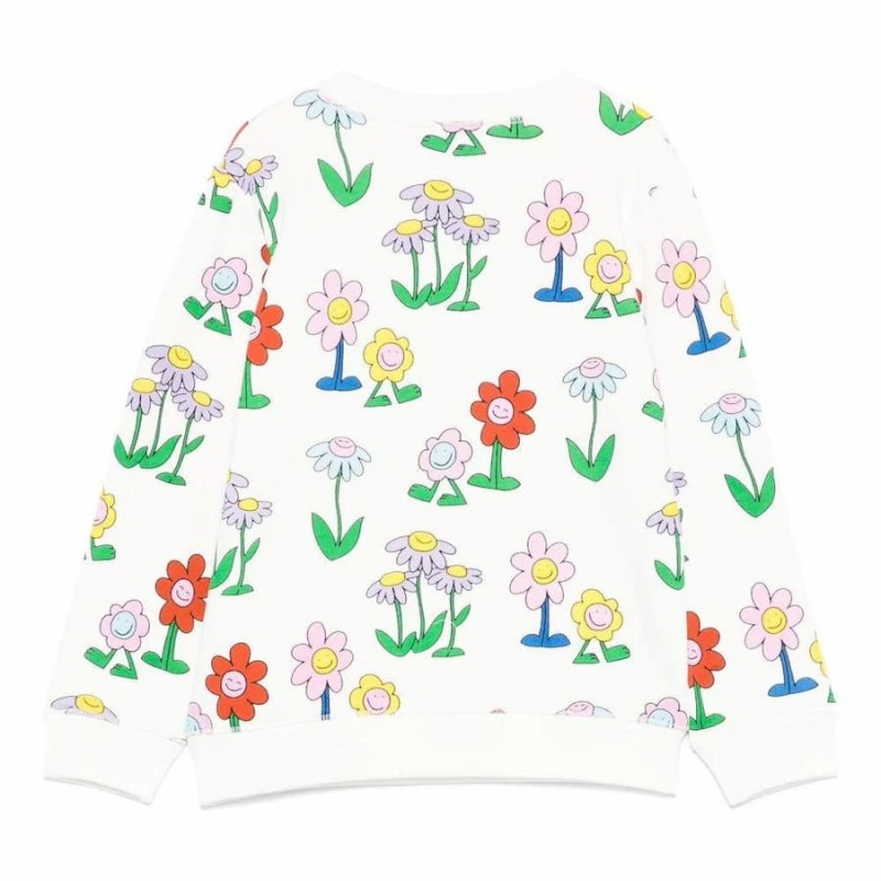 Stella McCartney Kids Λευκή Παιδική Φούτερ Μπλούζα με Λουλουδάτο Print Stella McCartney Kids Λευκή Παιδική Φούτερ Μπλούζα με Λουλουδάτο Print