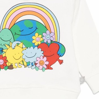 Stella McCartney Kids Λευκή Κοριτσίστικη Βρεφική Φούτερ Μπλούζα με Γραφικό Σχέδιο "Earth" Stella McCartney Kids Λευκή Κοριτσίστικη Βρεφική Φούτερ Μπλούζα με Γραφικό Σχέδιο "Earth"