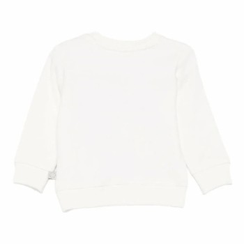 Stella McCartney Kids Λευκή Κοριτσίστικη Βρεφική Φούτερ Μπλούζα με Γραφικό Σχέδιο "Earth"