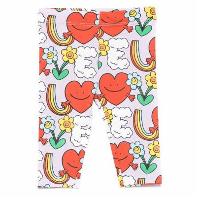 Stella McCartney Kids Μωβ Βρεφικό Κολάν για Κορίτσι με Κόκκινες Καρδιές
