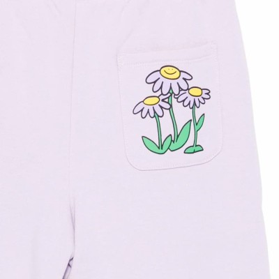Stella McCartney Kids Λιλά Παιδικό Παντελόνι φόρμας με Print Μαργαρίτες