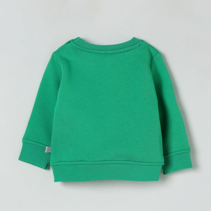 Stella McCartney Kids Πράσινη Βρεφική Φούτερ Μπλούζα με Ήλιο