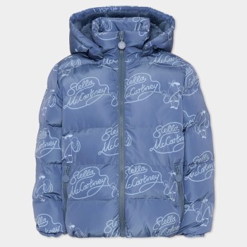 Stella McCartney Kids Navy Blue Lasso Logo Puffer Jacket