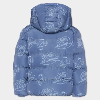 Stella McCartney Kids Navy Blue Lasso Logo Puffer Jacket