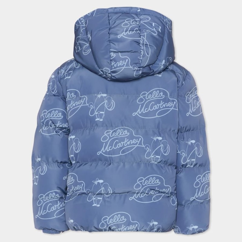 Stella McCartney Kids Navy Blue Lasso Logo Puffer Jacket