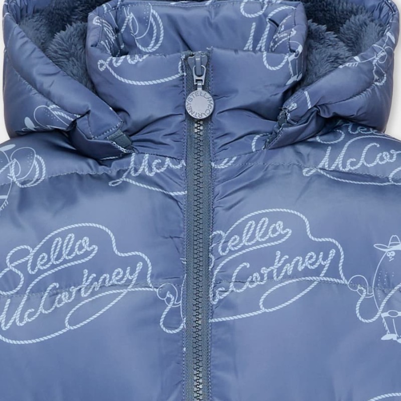 Stella McCartney Kids Navy Blue Lasso Logo Puffer Jacket