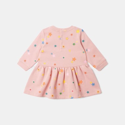 Stella McCartney Kids Βρεφικό Ροζ Φούτερ Φόρεμα με Πολύχρωμο Star Print