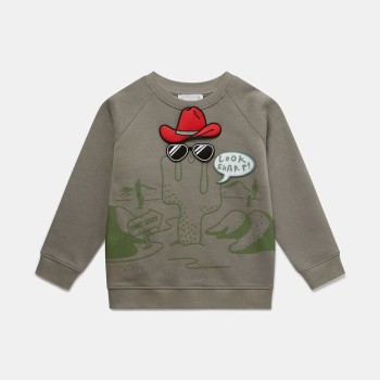 Stella McCartney Kids Παιδικό Πράσινο Φούτερ με Σχέδιο Κάκτου