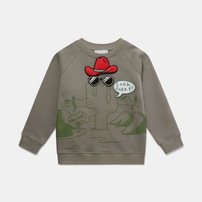 Stella McCartney Kids Παιδικό Πράσινο Φούτερ με Σχέδιο Κάκτου