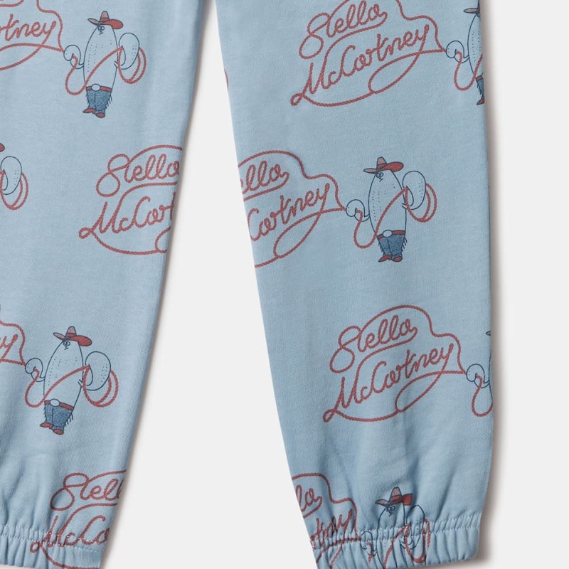 Stella McCartney Kids Παιδική Γαλάζια Φόρμα Φούτερ με Cowboy & Lasso Print
