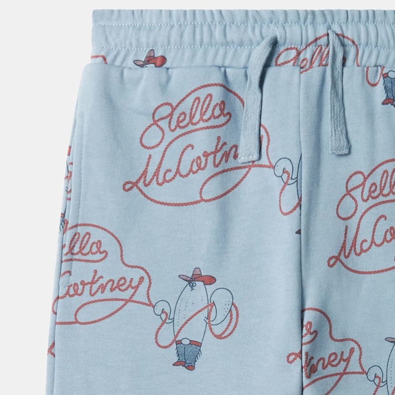 Stella McCartney Kids Παιδική Γαλάζια Φόρμα Φούτερ με Cowboy & Lasso Print