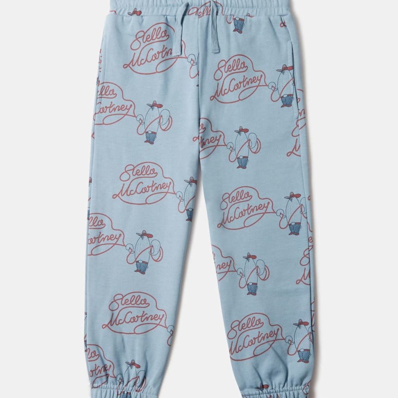 Stella McCartney Kids Παιδική Γαλάζια Φόρμα Φούτερ με Cowboy & Lasso Print