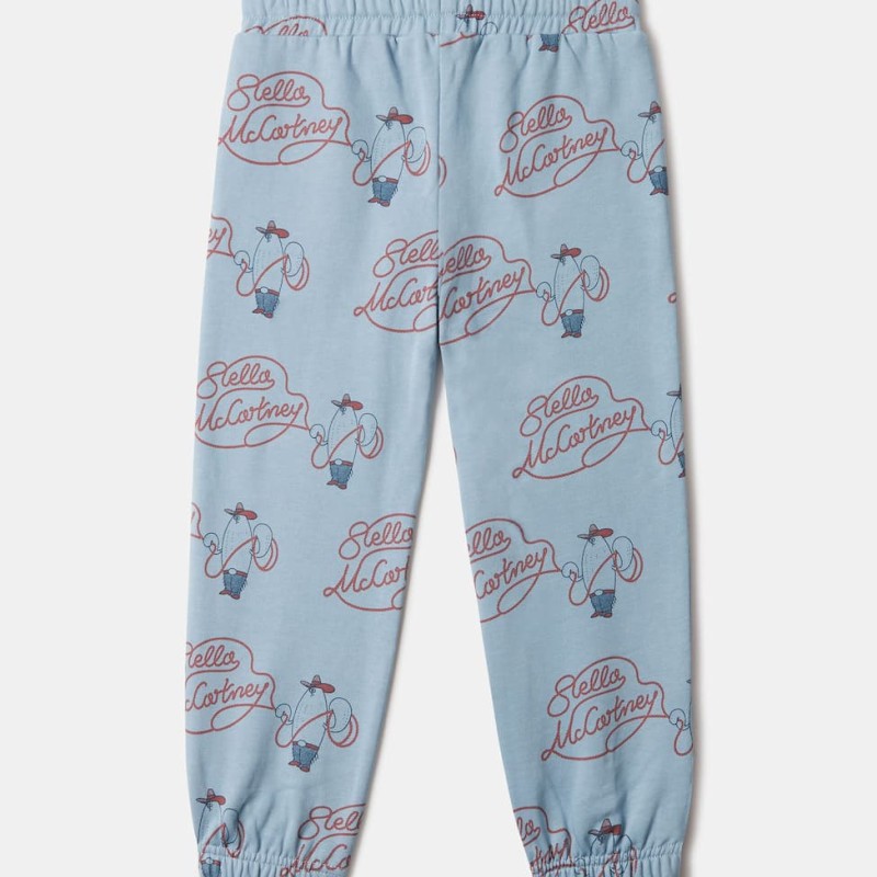 Stella McCartney Kids Παιδική Γαλάζια Φόρμα Φούτερ με Cowboy & Lasso Print