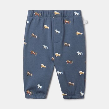 Stella McCartney Baby Boy Μπλε Φόρμα Παντελόνι με Σχέδιο Άλογα