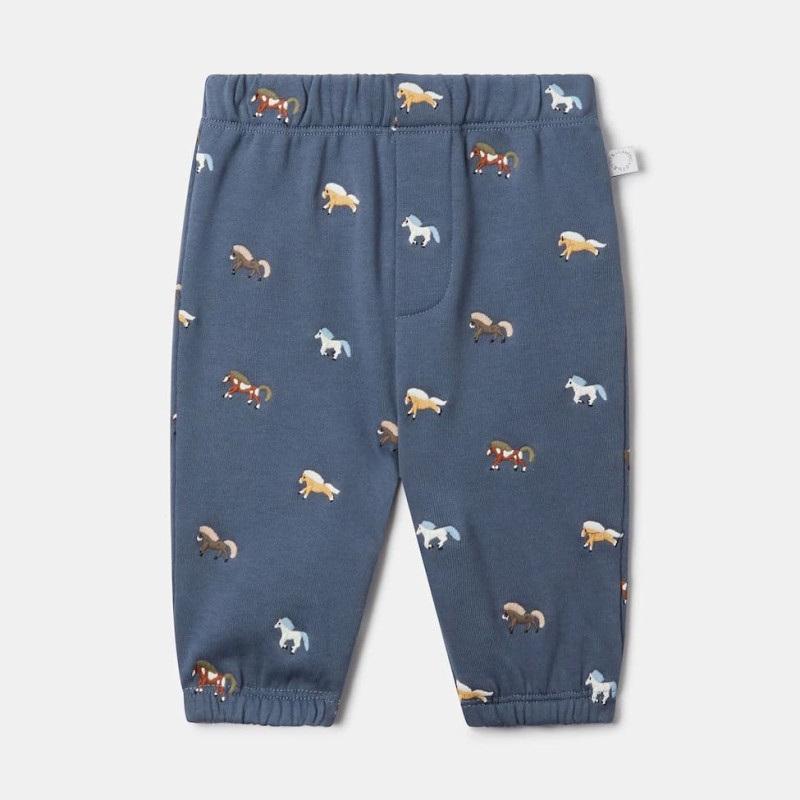 Stella McCartney Baby Boy Μπλε Φόρμα Παντελόνι με Σχέδιο Άλογα