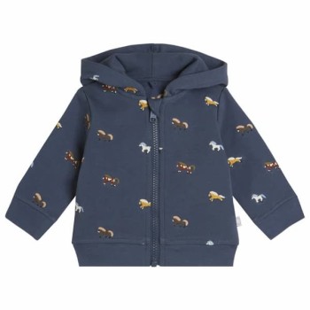 Stella McCartney Kids Βρεφική Σκούρα Μπλε Ζακέτα Φούτερ με Σχέδιο Άλογα
