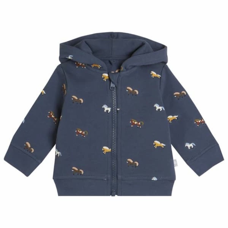 Stella McCartney Kids Βρεφική Σκούρα Μπλε Ζακέτα Φούτερ με Σχέδιο Άλογα