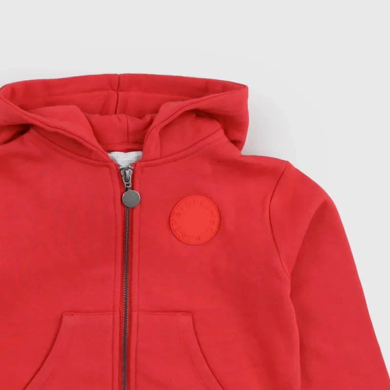 Stella McCartney Kids Red Hooded Sweat Zip-Up Jacket