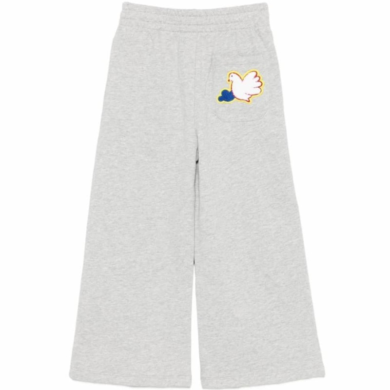 Stella McCartney Kids Παιδικό Κοριτσίστικο Γκρι Μελανζέ Σετ Φόρμας με Κόκκινο Λογότυπο Stella