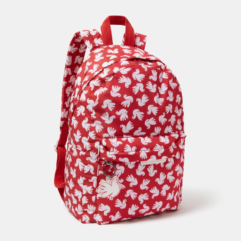 Stella McCartney Kids Children's Red/White Bird Print Backpack
