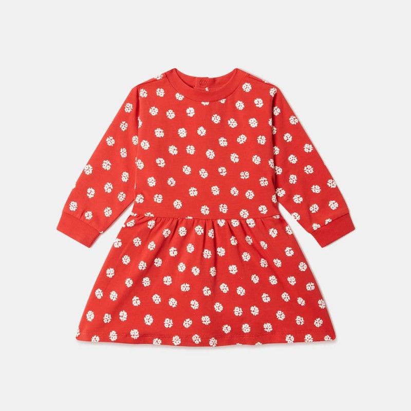Stella McCartney Kids Baby Κόκκινο Φόρεμα Jersey με Ditsy Floral Print