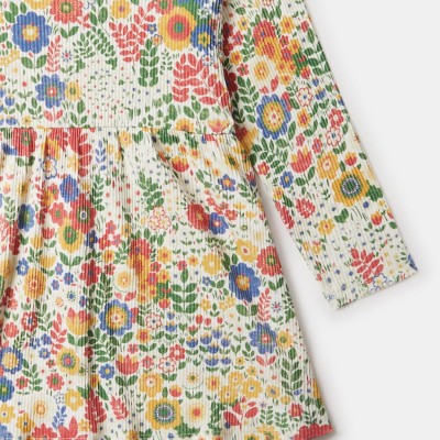 Stella McCartney Kids Παιδικό Ιβουάρ Φόρεμα Jersey με Πολύχρωμο Φλοράλ Σχέδιο