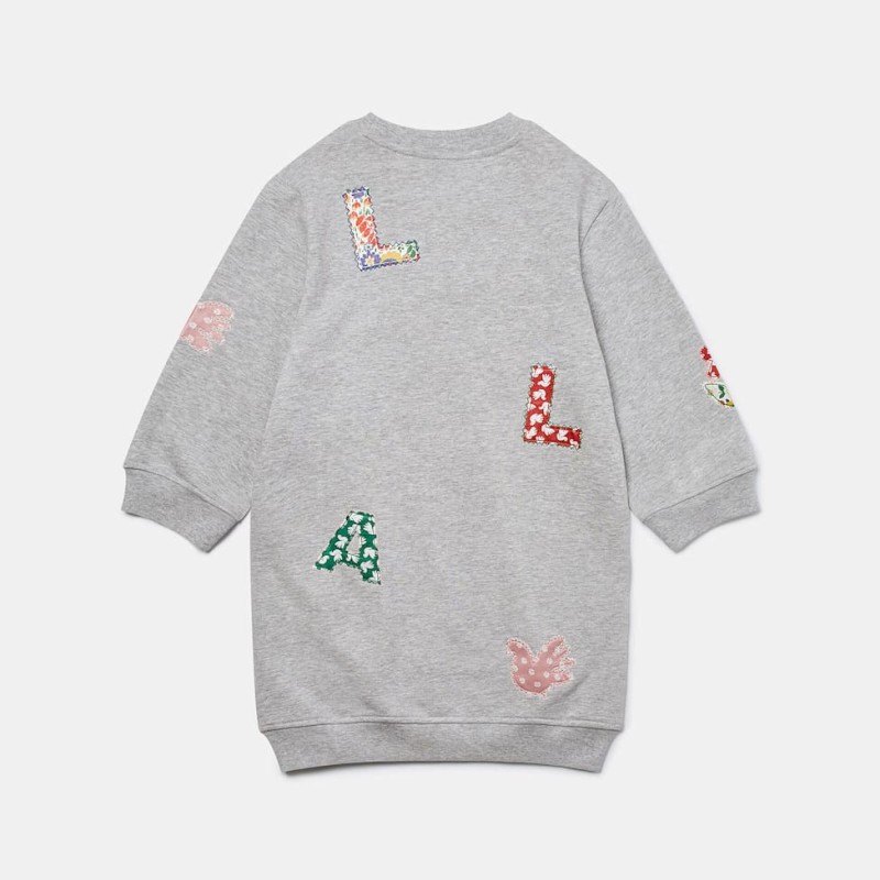Stella McCartney Kids Παιδικό Γκρι Φούτερ Φόρεμα με Patch Λεπτομέρειες