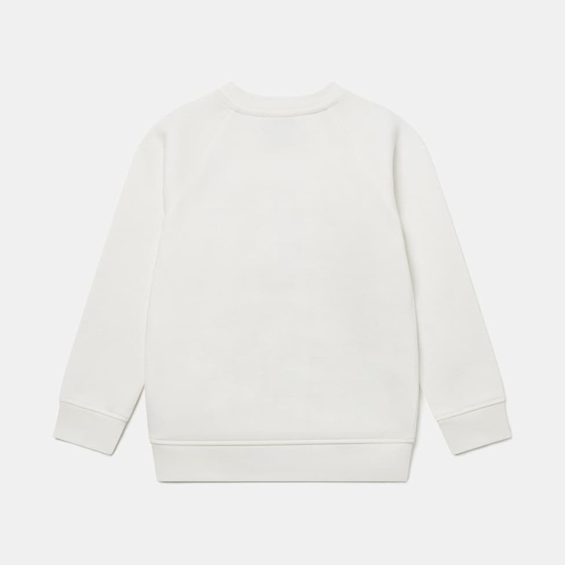 Stella McCartney Kids Παιδικό Κρεμ Φούτερ με Πολύχρωμο Κεντημένο Λογότυπο Stella