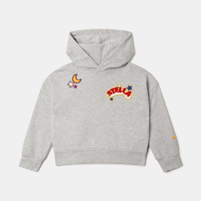 Stella McCartney Kids Παιδικό Κοριτσίστικο Γκρι Μελανζέ Σετ Φόρμας με Κόκκινο Λογότυπο Stella