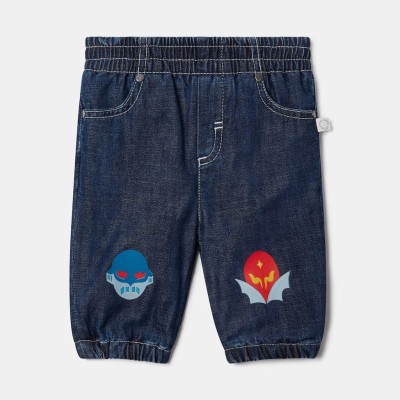 Stella McCartney Kids Baby Boy Blue Superhero Patch Denim Pants